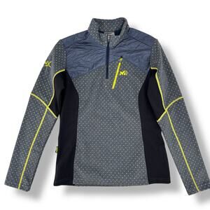 Millet Pullover 1/4 Zip Performance Fleece Sweatshirt Womens Sz 90 Small Gray